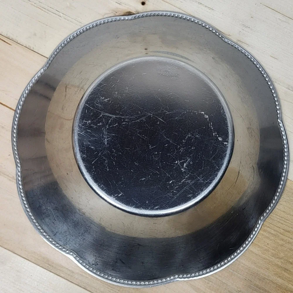 Alfra Alessi 18/10 Stainless Steel Scalloped Bowl Italy Rope Edge Vintage 8.25in